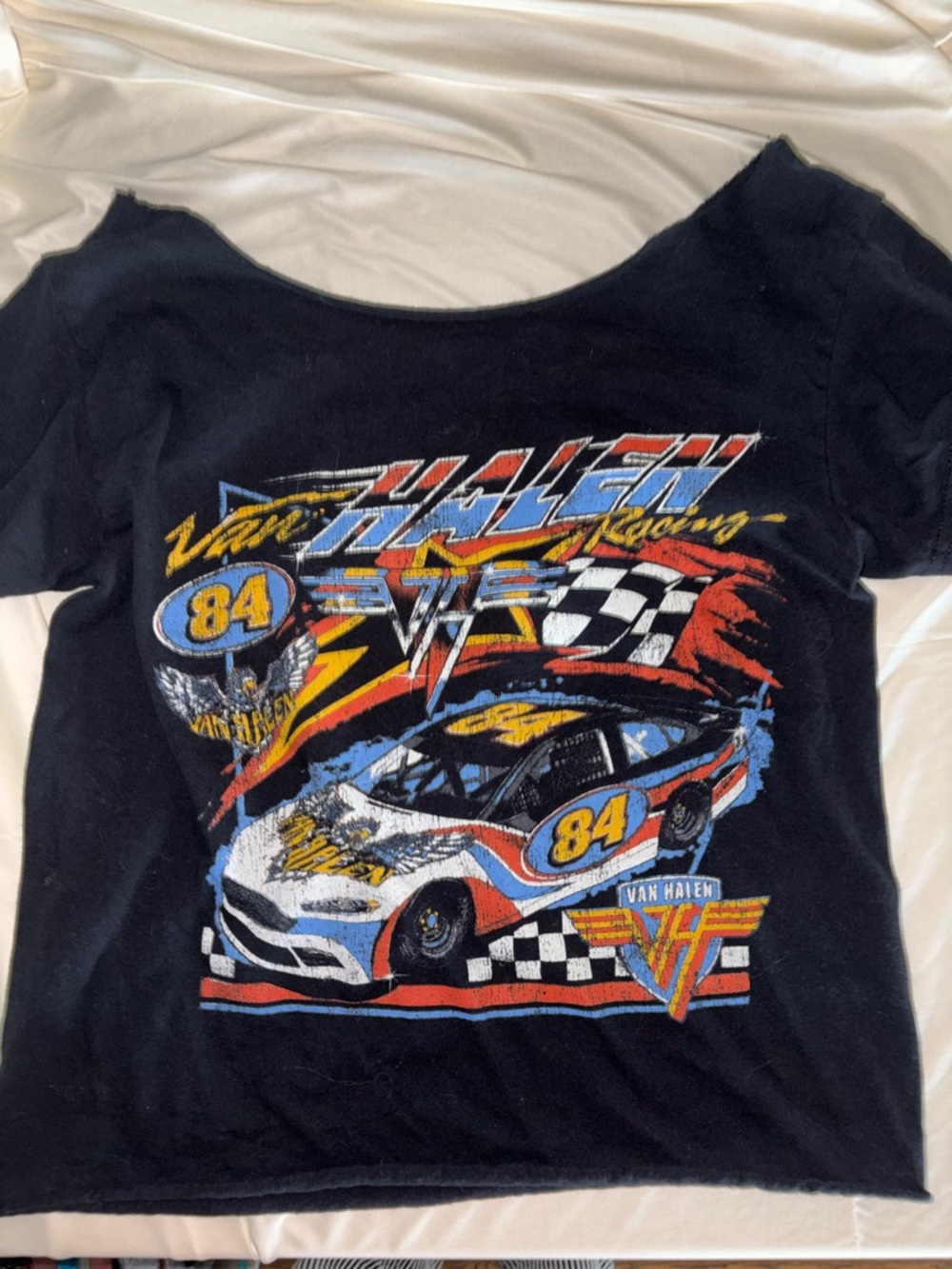 RacingTee shirt cutout Van Halen# #racing#vintage#80srock#Nascar#bikercore#beach